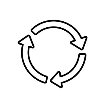 Continuous changes icon, black glyph vector symbol for web and app interface design