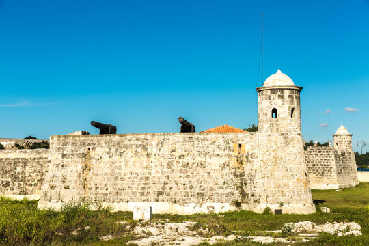 Historic Stone Fortress with Cannons and Watchtower