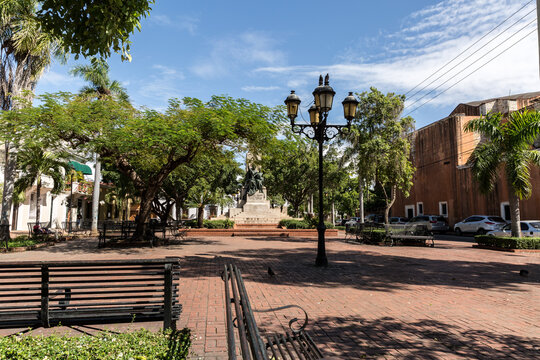 Parque Colon in Colonial Zone of Santo Domingo