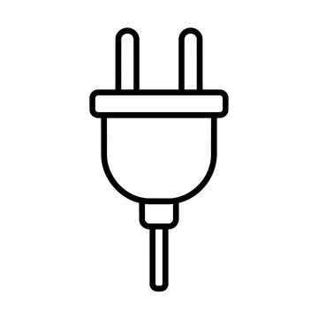 Electrical plug icon, black glyph vector symbol for web and app interface design