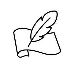 Fabric feather icon, black glyph vector symbol for web and app interface design © Surya