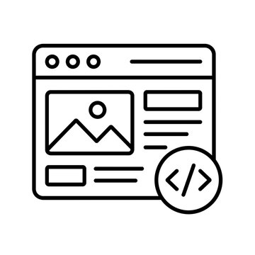 Front end icon, black glyph vector symbol for web and app interface design