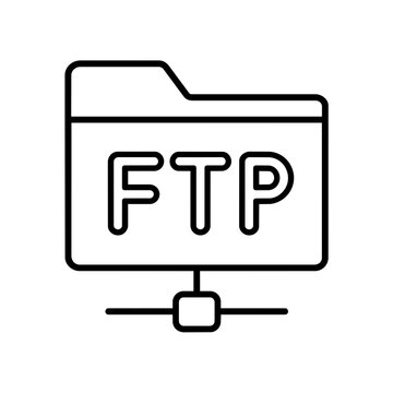 Ftp icon, black glyph vector symbol for web and app interface design
