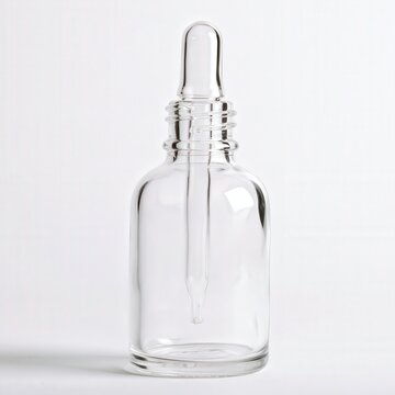 Clear glass dropper bottle with dropper