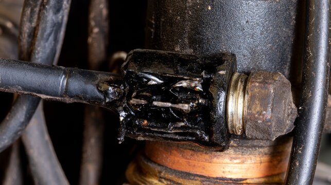Damaged H7 car halogen headlight bulb socket with melted black plastic connector caused by overheating, loose connection or corrosion, showing serious electrical damage and fire hazard