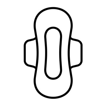 Hygienic pad icon, black glyph vector symbol for web and app interface design