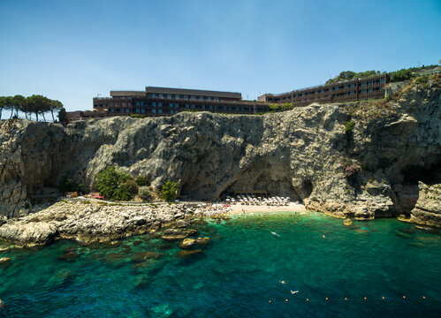 Luxury Resort Hotel on Cliff Overlooking Secluded Beach Cove