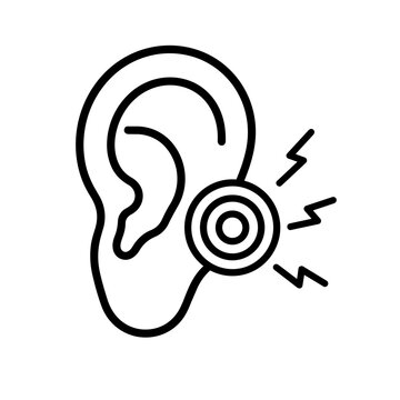 Otitis icon, black glyph vector symbol for web and app interface design