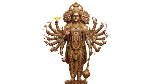 Vishvarupa form of lord vishnu isolated on transparent background