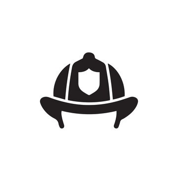 Firefighter Helmet Solid Black Single Icon
