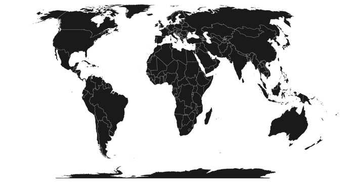 Equal Earth Equal-Area World Map Illustration