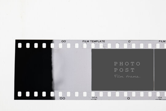 Vintage analog camera film frame template with light leak edge for photo overlay.