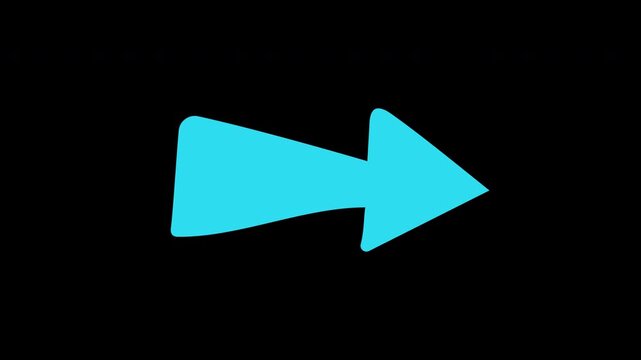 blue arrow sweep animation seamless loop animation on transparent background. 4k video