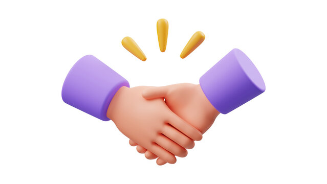 3D Rendered Business Handshake Icon Representing a Successful Agreement and Professional Partnership 43