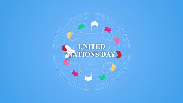 United Nations Day Celebration Animation with Spinning Globe Design