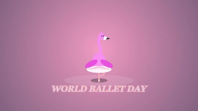 Flamingo Ballerina Dancing on Pointe for World Ballet Day Animation