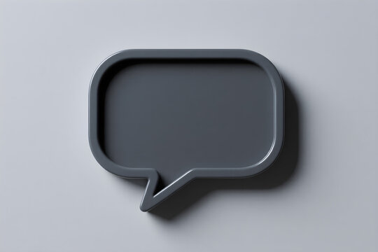 3d speech bubble with rounded corners plan view from straight above