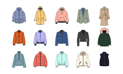Seasonal Jackets and Outerwear Clothing Collection. © TrustMaker Creative