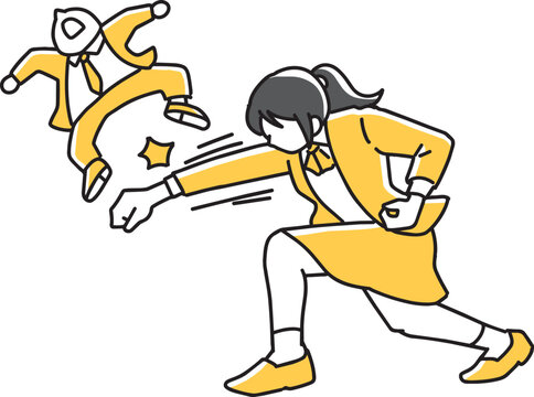 男をぶっ飛ばす女性