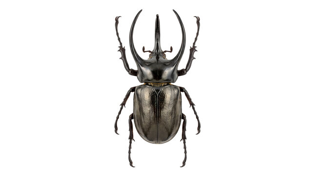 Caucasus Beetle Chalcosoma Chiron Isolated PNG Transparent Background