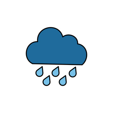 Weather Icon of Cloud with Rain for Climate Data and Forecasts
