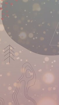 Animation of snow falling over christmas trees in winter scenery