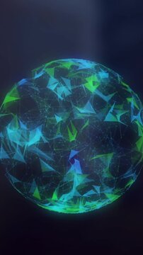 Animation of globe with connections spinning over dark background