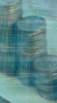 Animation of financial data processing over money