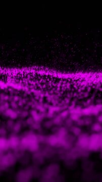 Digital animation of purple digital wave moving against black background