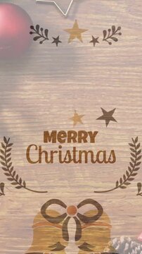 Merry christmas over wooden background