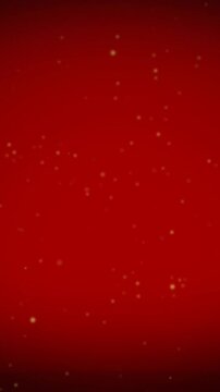Animation of christmas holly leaves and berries around snow falling over red copy space background