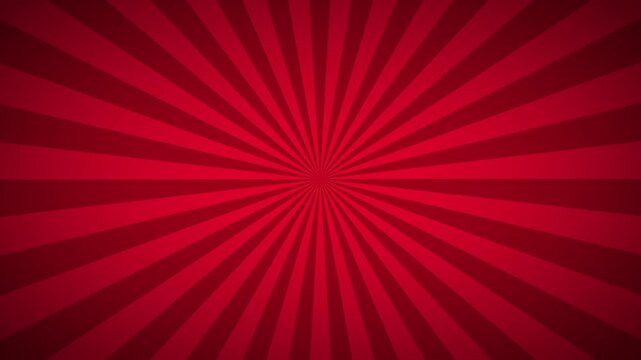 Vibrant Red Sunburst Abstract Background with Dynamic Radiating Lines and Energetic Rays