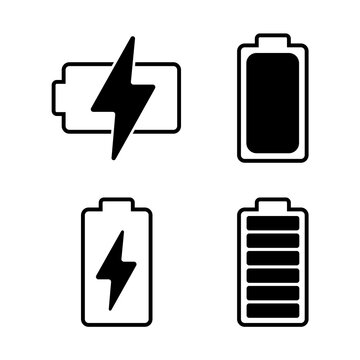 Battery icon vector illustration. battery charging sign and symbol. battery charge level