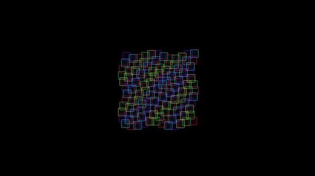 High-definition 1920x1080 15-second seamless abstract visual background featuring cyber grid collapse cube morph with a vivid cyberpunk color aesthetic. Ideal for VJ loops, video intros, Reels, Shorts