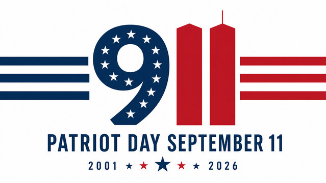 9/11 Patriot Day memorial illustration with Twin Towers
