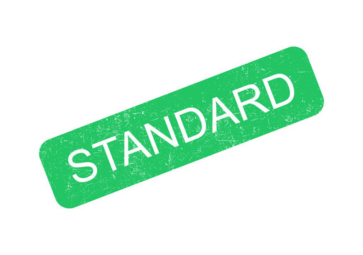 Green rubber stamp with standard text in bold font