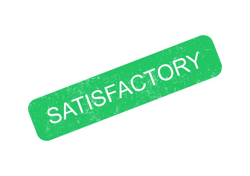 Green satisfactory stamp or badge with white text