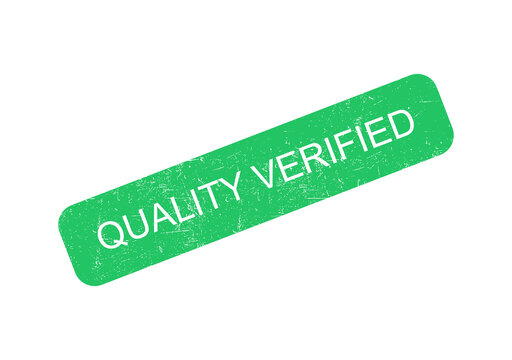 Quality verified badge with green background and white text