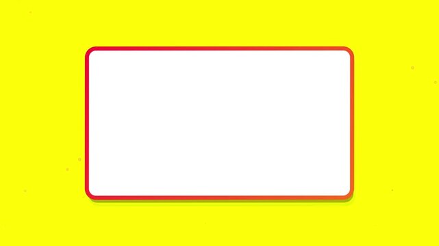 Retro comic style frame with red border on yellow background