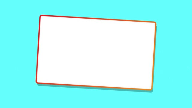 Generic banner frame with cartoon outline on blue background animation