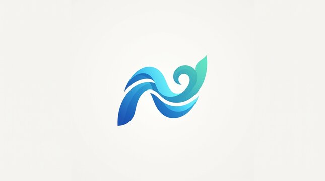 Abstract Letter N Logo Design Modern Gradient Blue Wave Shape Symbol for Corporate Branding and Tech Business Identity Vector Illustration