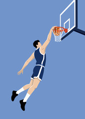 Basketball Player Dunk Shot Vector Illustration © OOO
