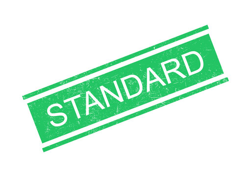 Green standard stamp with white text saying standard