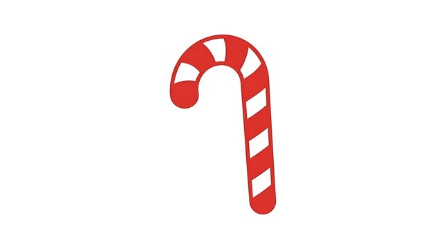Red and White Striped Christmas Candy Cane Graphic Icon