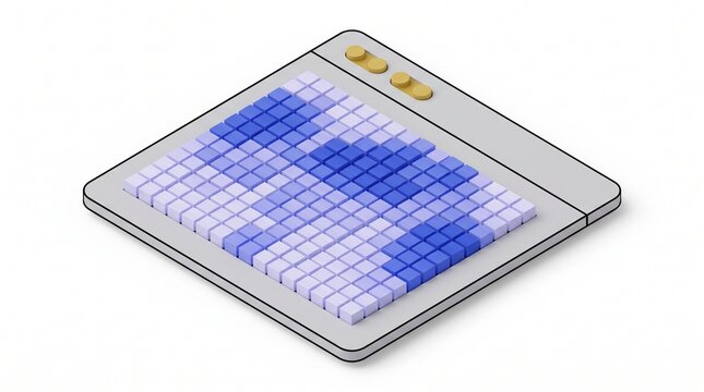 Isometric 3D heatmap dashboard showing activity grid
