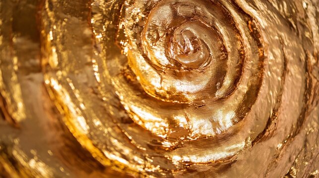 Luxurious golden spiral texture, a mesmerizing dance of light and shadow