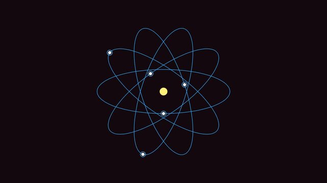 Quantum Atom Orbital Rings Physics Science 4K Motion Background Loop