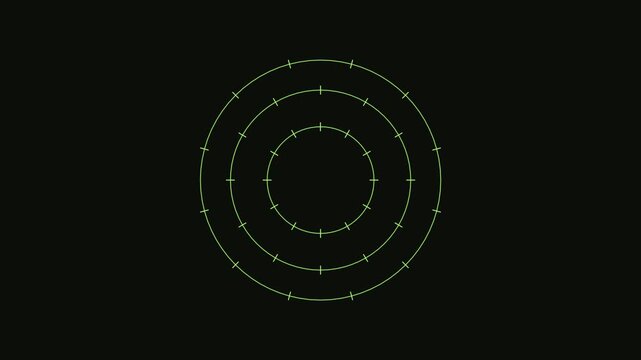 Futuristic Military Tactical HUD Radar Compass Target Reticle 4K Loop
