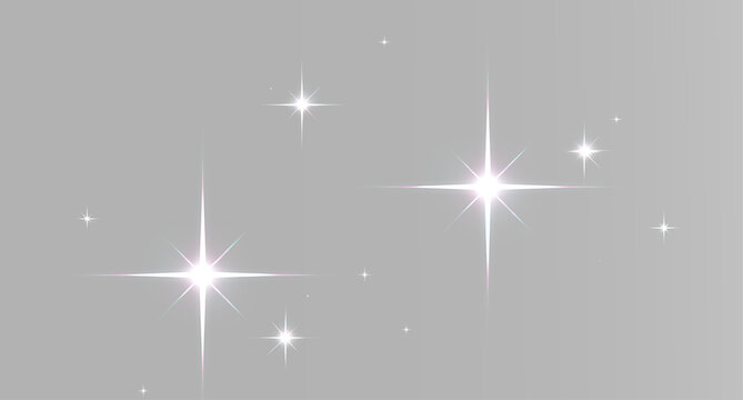 Delicate starlight flashes with clean white gleam and scattered glitter particles for overlays