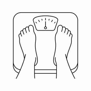 Bathroom Weighing Scale with Feet, Weight Measurement and Body Weight Control Illustration on White Background